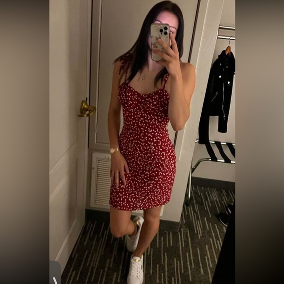 Chiffon trim strap ditsy dresss XS - Picture 3 of 3